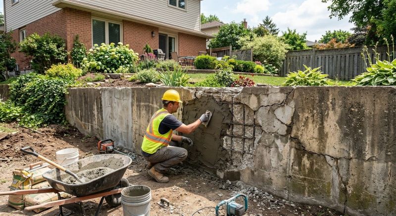 Brick Retaining Wall Repair in Denver, NC