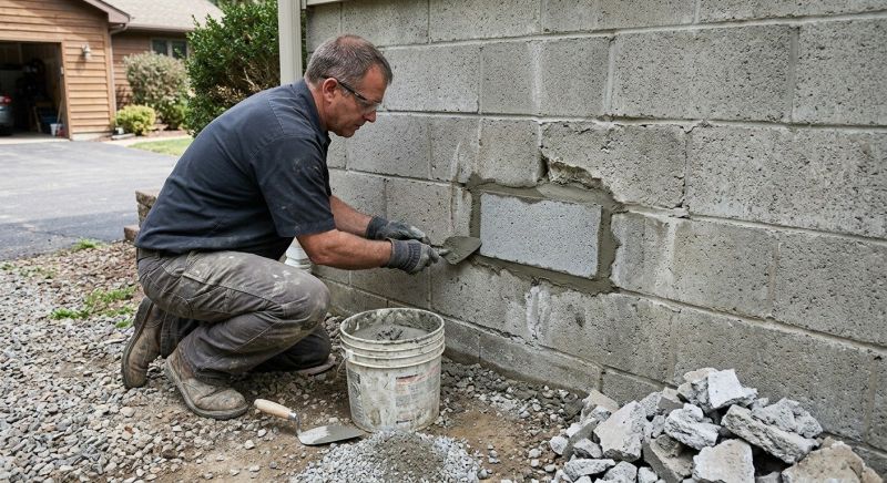 Cinder Block Wall Repair in Hickory, NC