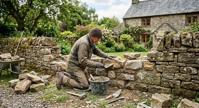 Stone Wall Repair in Belmont, NC