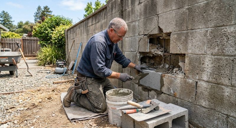 Concrete Block Wall Repair